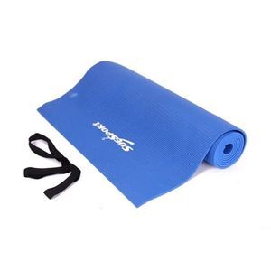 SueSport Deluxe Yoga & Pilates Mat (74" x 24" x 0.25") W/ Carrying Strap - Blue
